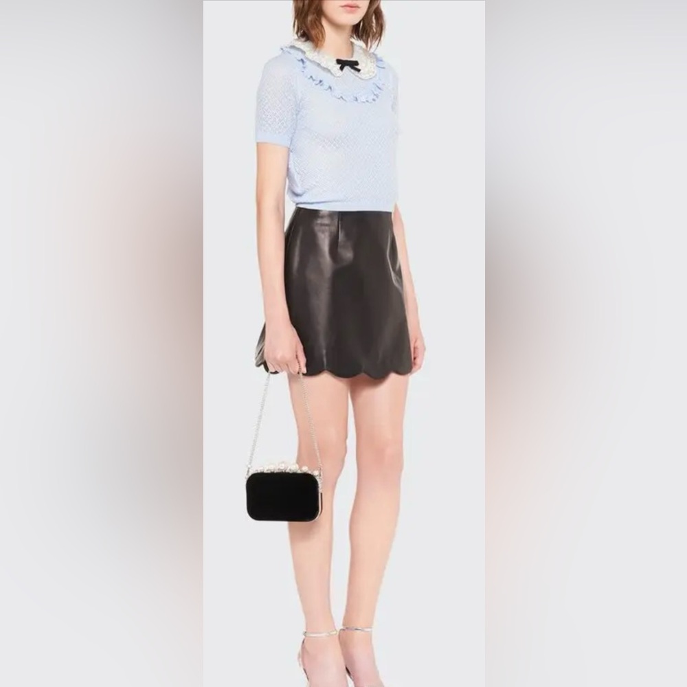 Skies Are Blue Black Mini Skirt